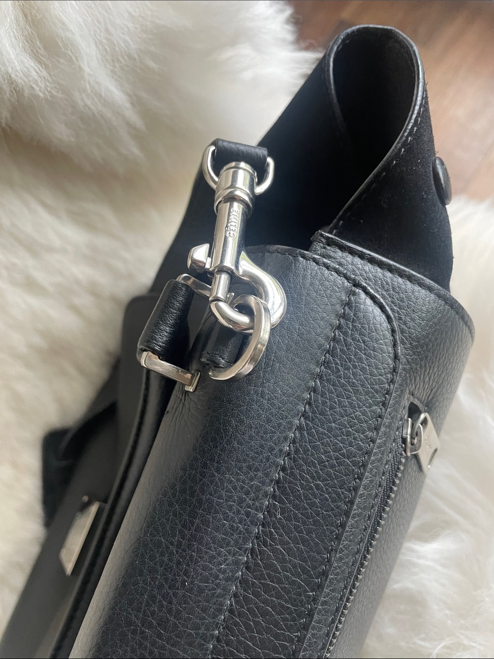 Celine Black Leather Top-Handle Satchel with Silver Hardware - Picture 5 of 11